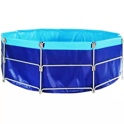 Reusable Customized PVC Fish Pond Fish Farming Tanks With Steel Frame Indoor and Outdoor Aquaculture Fish Pond