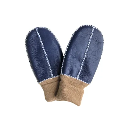 2025 Custom Eco-friendly Lambskin Fur Kids Glove Baby Hand Made Gloves Sheepskin Leather Baby Hand Gloves