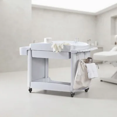 HENGZHUO Cheap White Hair Beauty Salon Spa Rolling Metal Trolley Cart Hairdressing Equipment Trolley Cart