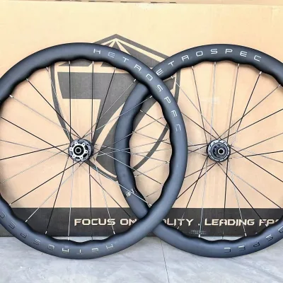 Twitter Road Bike Wavy Wheelset RETROSPEC Retrospec Carbon Fiber Wheel Disc Brake RS Four Peilin 700C Thru Axle Thru-Axel