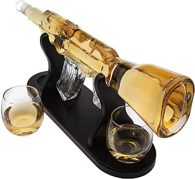 Food Safe AK47 Globe Whiskey Decanter 850ml Classic Barware Set