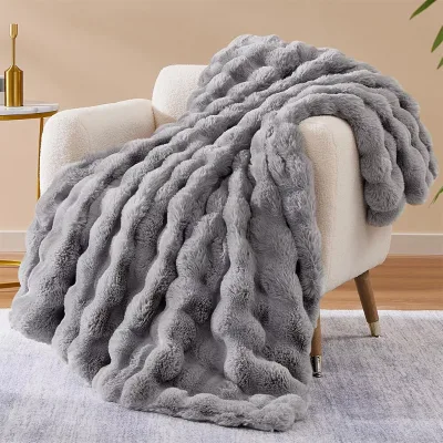 110V 6 Heating Warm Imitation Rabbit Fur Electric Heating Blanket Quilt