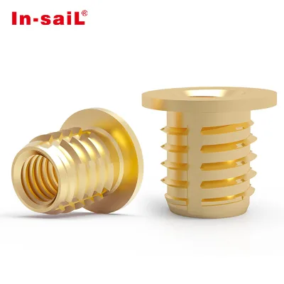 Hot Sale M2 M3 M5 M6 M8 Brass Self-tapping Threaded Inserts Nut for Tool and Wood