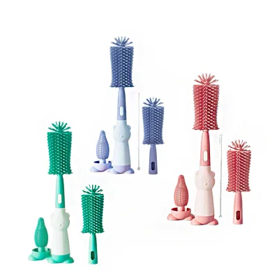 Ensemble De Brosse Biberon Bebe Silicone Baby Bottle Brush Set Convenient Cleaner Kit for Baby Bottles