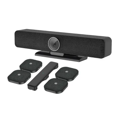 All in One 4K Conference Camera Video bar with HIFI Speakers Wireless Extension Mic for Conference/ Remote Meetings