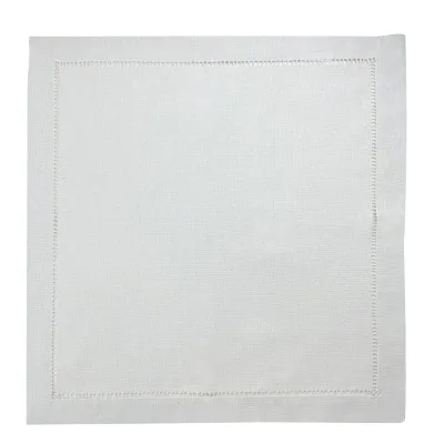 White Cotton Hemstitched Napkins Cocktail Napkins Table Cloth Linen Napkins for Party Wedding Handmade Square Modern Disposable