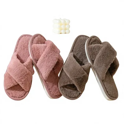 New Winter Plush Fur Couples Women's Japanese-Style Non-slip Indoor House Shoes Keep You Warm Perfect Postpartum Recovery Warmth