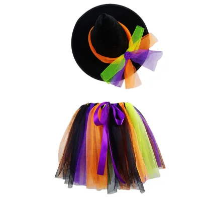 Girls Tutu Dress Witch Suit Children Skirt Tutu Dress for Girls Halloween Party Performance