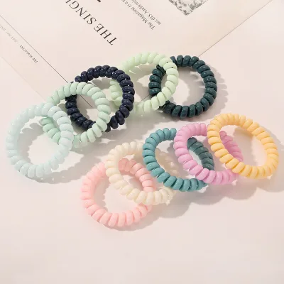 Mia Macaron Color Telephone Cord Hair Band Candy Color Hair Rope Hair Accessories