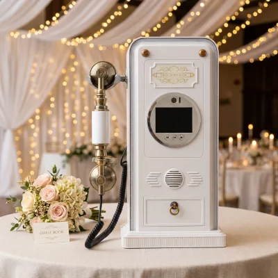 Wholesale New Arrival FICAN F20 Antique Telephone Video Message Phone 1080P Video Guest Book 3.5 Inch Screen 32G Memory Wedding