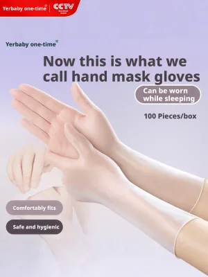 Comfortable Lightweight Transparent PVC Protective Gloves Stretchable Touch Friendly Hand Mask Mittens for Home Beauty Spa