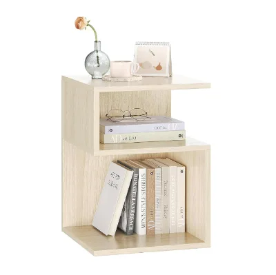 Midcentury Modern 3 Tier End Table Wood Bedroom Furniture Bedside Table Wood Nightstand