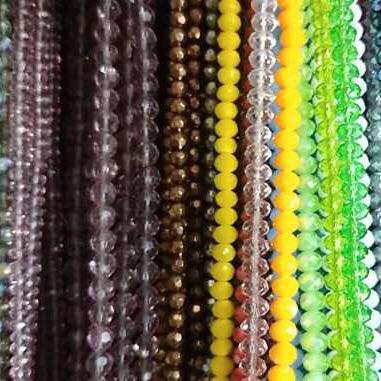 Chinese Crystal Beads in Assorted Colors Different Sizes Shapes in Bulk by One Lot at 60 Cents Each Strand for Selling