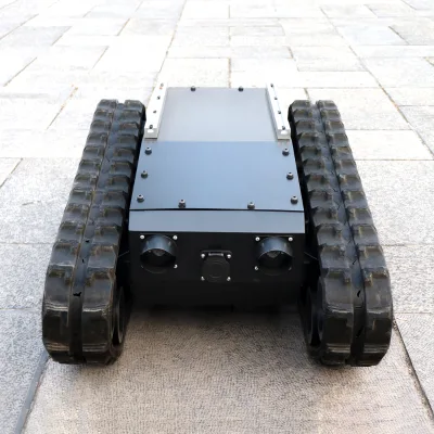 Modbus 485 TINS-8 Panzer Utility Electric Delivery Track Vehicle Chassis Robot Trailer Mover with Tank Tracks