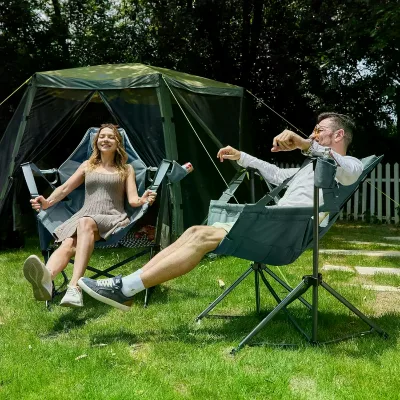 Heavy Duty Folding Hammock Camping Chair with Adjustable Backrest Supports 300lbs, Customized Portable Hammock Chair