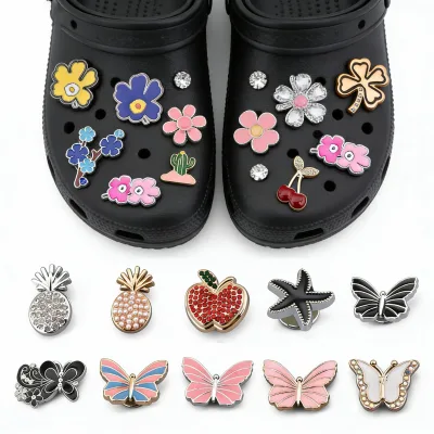 Elegant Flower & Butterfly ABS Plastic Shoe Charms Premium Clog Charms for Women's Clogs & Sandals