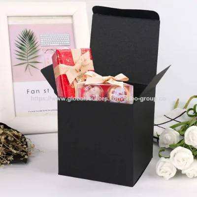 Paper gift box Black gift box Kraft paper cardboard gift box