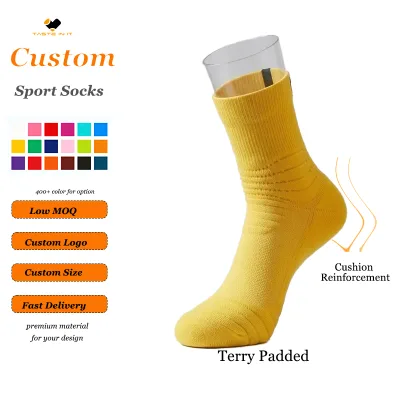 Fast Delivery Training Professional Sport Socks with Cushioned Padded Low MOQ Non Slip Grip Socks Men Basketball Playing