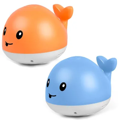 Bathroom Rotating Electric Lighting Spray Water Baby Bath Toy Whale
