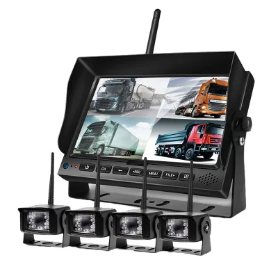 2.4GHz Digital Wireless Car Camera System 10-Inch IPS Monitor IP68 Waterproof AHD/CCD 300-500m Range 12-24V SUVs Commercial