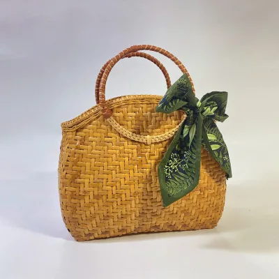 Huangtu New Arrival Handwoven Rattan Bag Shoulder Leather Straps Retro Natural Chic Handbag Lady's Crossbody Tote Clutch Bags
