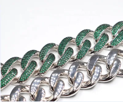 Personalized Rhodium Plated Zircon Wedding Cuban Link Necklace for Women