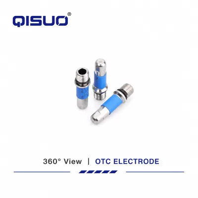 QISUO OTC Plasma Cutting Electrode High Conductivity Blue Insulated Sleeve Plasma Torch Consumable Parts