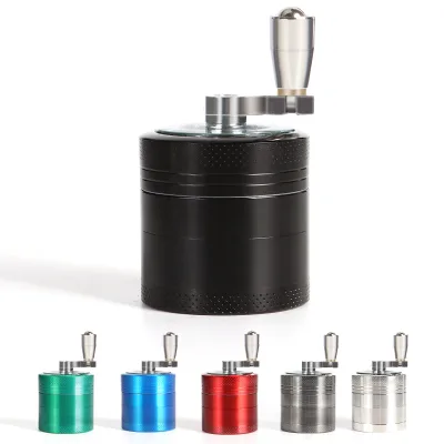 Factory Price Mini Zinc Herb Grinder 40mm Metal Tobacco Herb Grinder with Handle Custom Logo 4 Layers Smoking Accessories