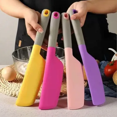Silicone Spatula Baking Scraper Non Stick Kitchen Cooking Tool Cream Cake Spatula with Plastic Handle