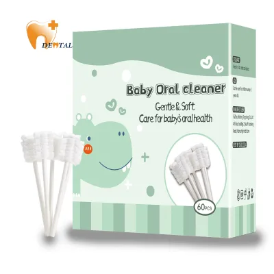 Gentle Baby Toothbrush & Tongue Cleaner Sticks Individually Wrapped Cotton Gauze Swabs for Infant Gum Cleaning