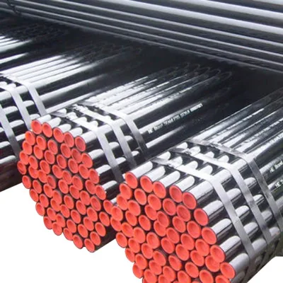 Black Painted Beveled End or Plain End Seamless Steel Pipe