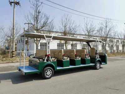Electric Sightseeing Bus 17 Seats MacPherson Suspension Tourist Shuttle Bus for Large Scenic Area Hotel City Tour