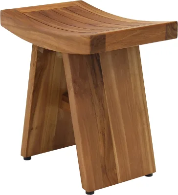 Custom Shower Stool Wood Shower Bench Waterproof Bathroom Bench with Non Slip Feet for Spa Shaving Legs