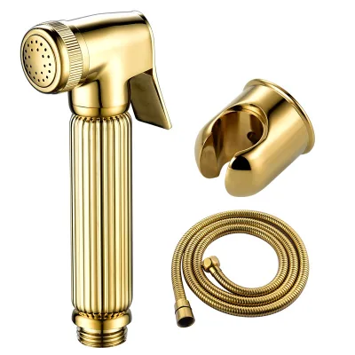 New Modern European Gold Black Bathroom Bidet Toilet Shattaf Portable Chrome Toilet Shower Bathroom Water Set