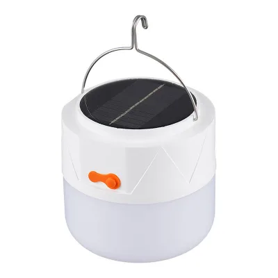 IP65 Rated Solar LED Emergency Light Bulb with Charging Hook for Garden Outdoor Market Stall Power Outages