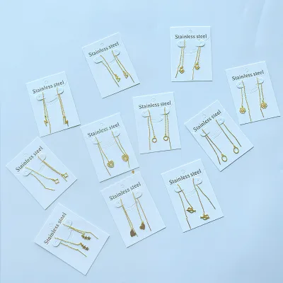 K-Beauty & J-Style Titanium Steel Ear Cuffs & Threader Earrings Luxury Feminine Long Dangle Tassel Fairycore Jewelry for Women