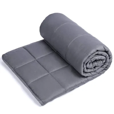 100% Cotton Weighted Blankets Adult 15 Lbs 48"x72" Bed Couch Heavy Blankets Twin/Full Size (Blue)