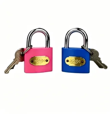 Spray Color Painted Iron Padlock with Brass Keys Cheap Carbinet Lock