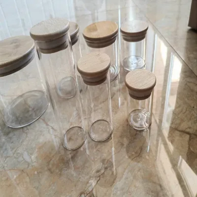 Hot Sale Wedding Kitchen Canisters Set Borosilicate Glass Storage Bottles Airtight Food Jars Contemporary Design Cover 250ml