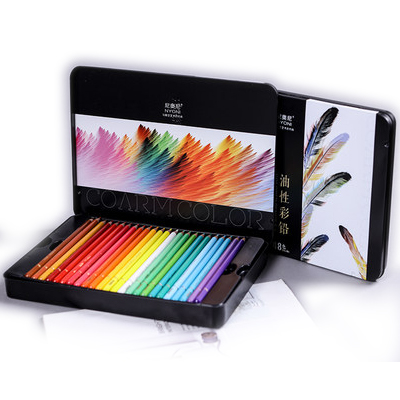 Basswood Soft Colored Pencils or Drawing Pencils Set in Tin Box Artist 72 Color Pencil