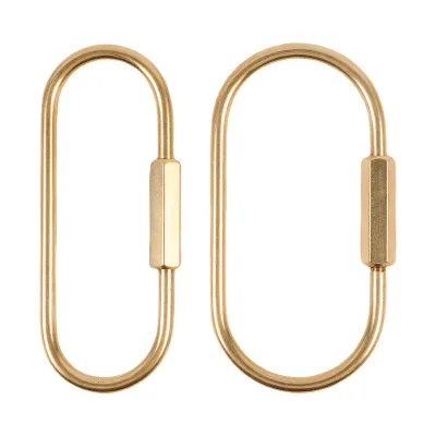 Carabiner Key Ring Clip Hook Brass Screw Locking Keychain Holder Durable Key Chain Hooks Accessories All Copper Thread Buckle