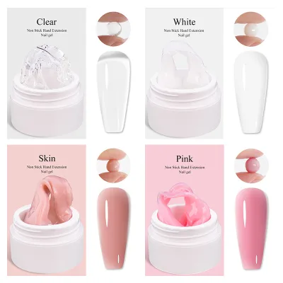 Nail Supplies 15ml Non-stick Non-Toxic NAIL Extension Gel Builder 7 Colors Luxury Free Sample 3D DIY Carving UV Gel Semi-solid
