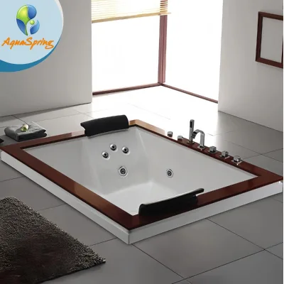 Custom Drop-in Hot Tub Massage Bathtub Indoor Spa Tub Whirlpool Socking Bath Tub Build-in Jetted Tub for 2 Person