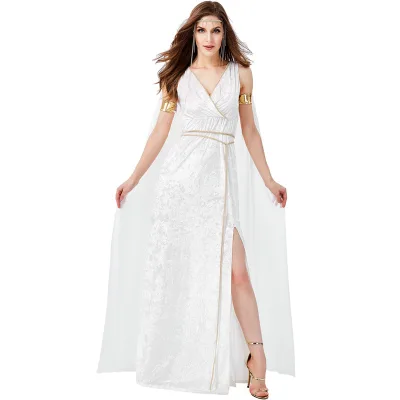 Direct Factory Cat High Split Sexy White Polyester Breathable Women's Dress Costume