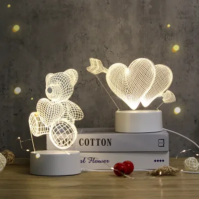 3d Illusion Led Night Light Custom Pattern Illusion Cartoon Sleep Night Light Anime Acrylic 3d Lamp