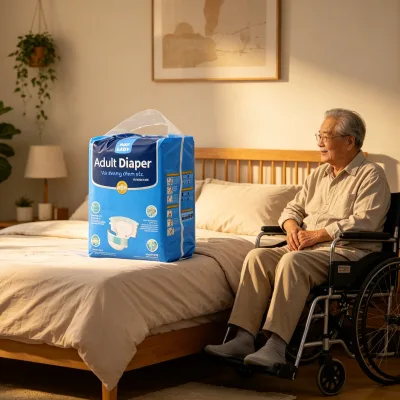 Skin Gentle Disposable Adult Nappies Basic Anti-leak Design for Elderly & Bedridden Users