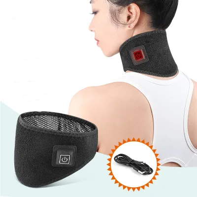 Adjustable Heating Neck Pad Health Care Neck Brace Belt Tourmaline Neck Support for Cervical Pain Relief
