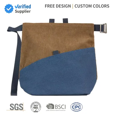 Durable Polyester Climbing Chalk Bucket Magnetic Seal Design Chalk Bag With Side Pocket for Bouldering Sport Climbing Training