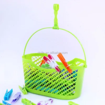Laundry Plastic Colored Plastic Laundry Basket Home Plastic Hanging Storage Basket