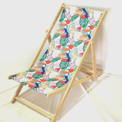 Wooden Garden Folding Beach Chair Seat Outdoor Camping Leisure Picnic Wooden Folding Sling Deck Chair Fishing Chair
